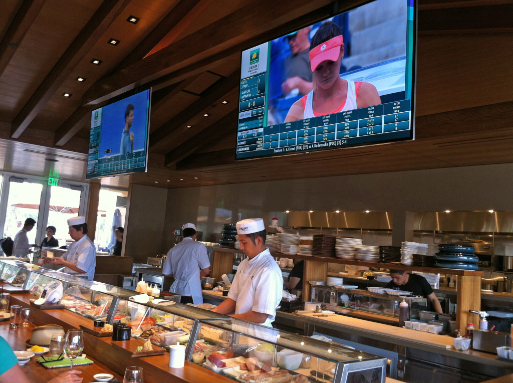 Nobu restaurant inside stadium 2 at the Indian Wells Tennis Garden.