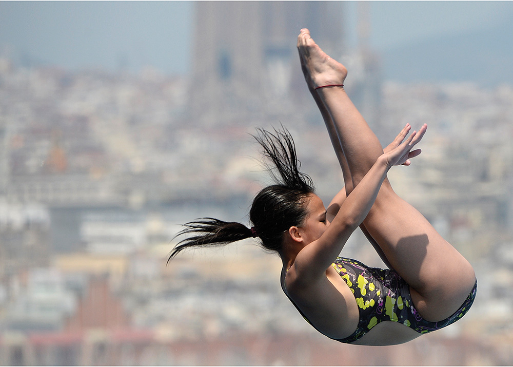 The Piscines Bernat Picornell aquatic venue in Barcelona, Spain, which was used during the 1992 Olympic Summer Games, also hosted the 2013 FINA World Championships. Photo courtesy of Lluis Gene/AFP/Getty Images)