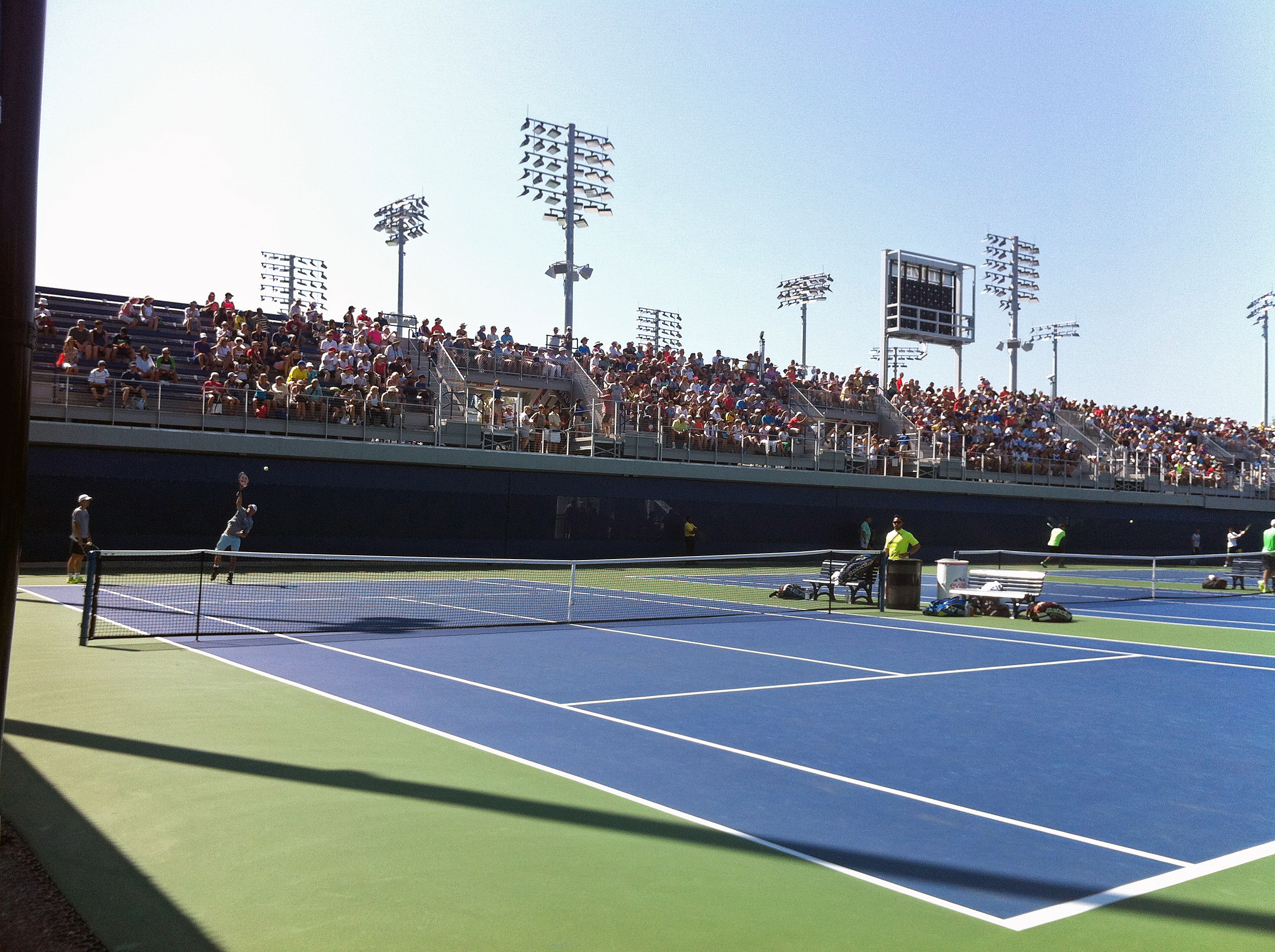 New at this year’s U.S. Open were elevated seating areas with views of the practice courts. 
