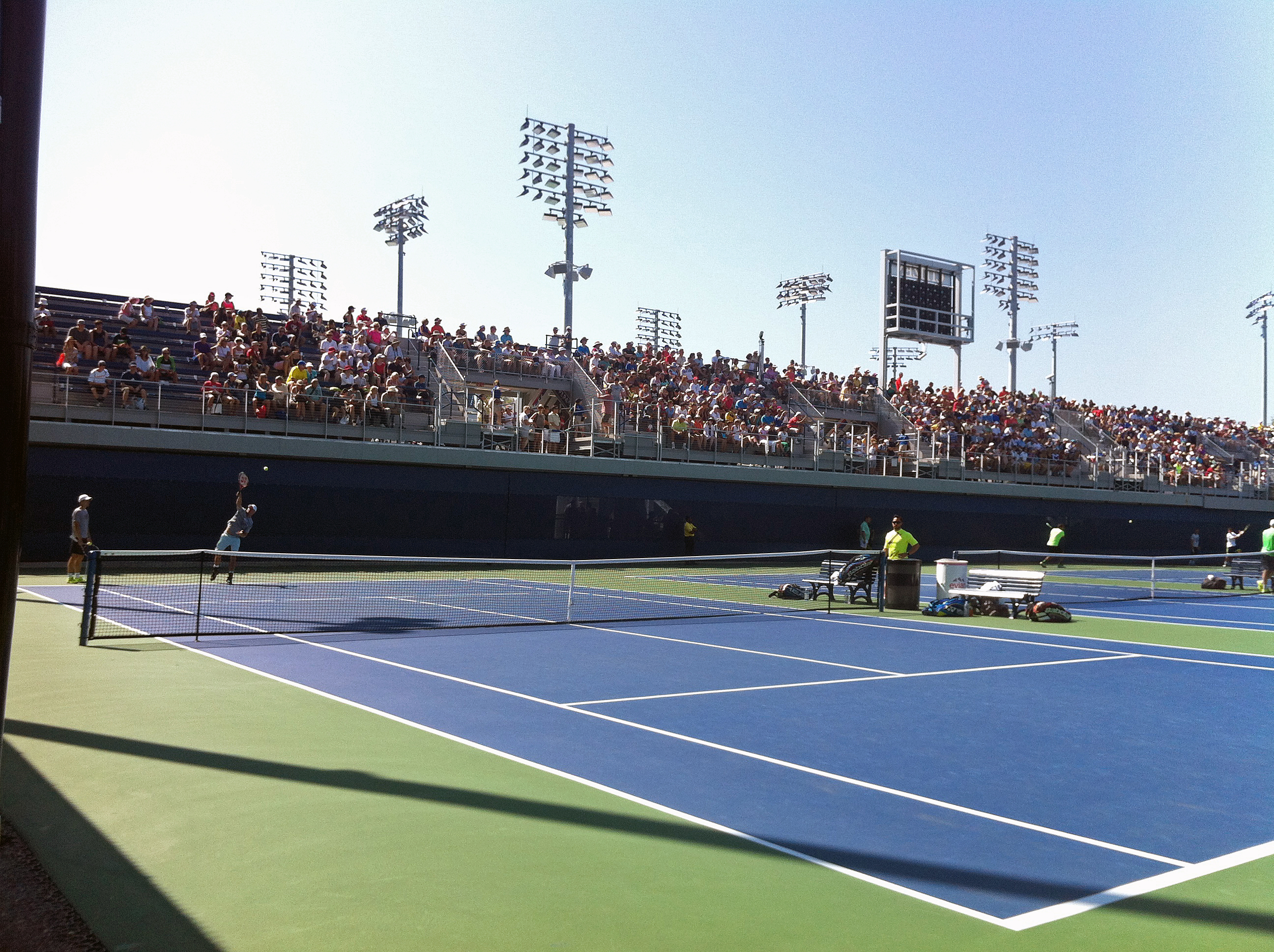 New at this year’s U.S. Open were elevated seating areas with views of the practice courts.