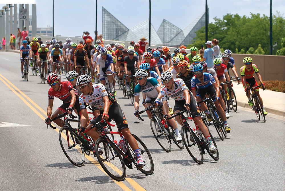 The 2014 Volkswagen USA Cycling Professional Road & Time Trial National Championships were held on the streets of Chattanooga, Tennessee, in May.  Photo courtesy of an Henry/Chattanooga Times Free Press/AP Images