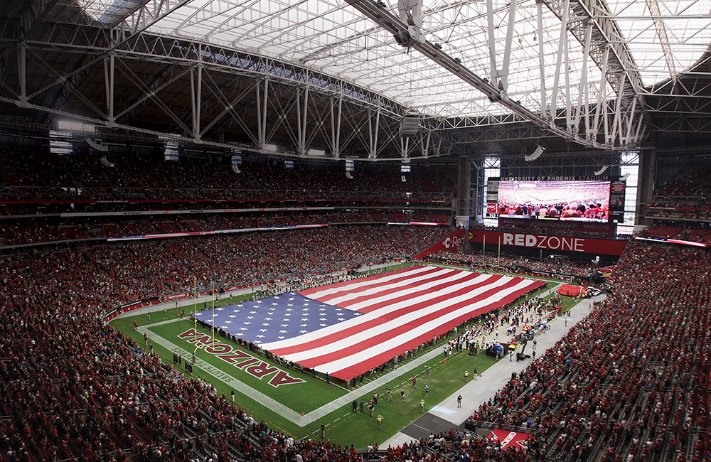 University of Phoenix Stadium in Glendale, Arizona, is home to the NFL’s Cardinals and will serve as the host venue for Super Bowl XLIX on February 1. Photo courtesy of Christian Petersen/Getty Images