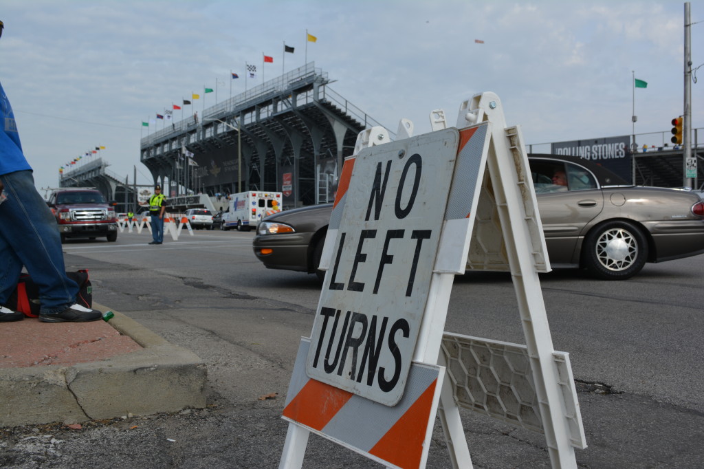 Outside the Indianapolis Motor Speedway there are no left turns. Inside? Only left turns.