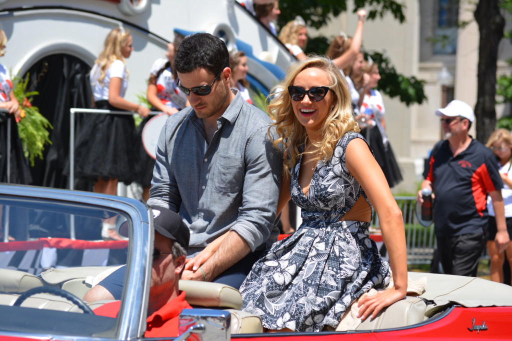 Gymnast Nastia Liukin was one of several VIPs at the Indy 500 parade.