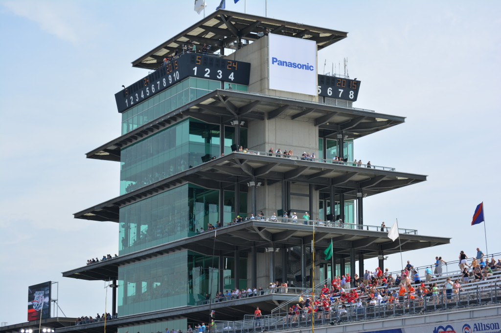 The pagoda near the finish line at the Indianapolis Motor Speedway.