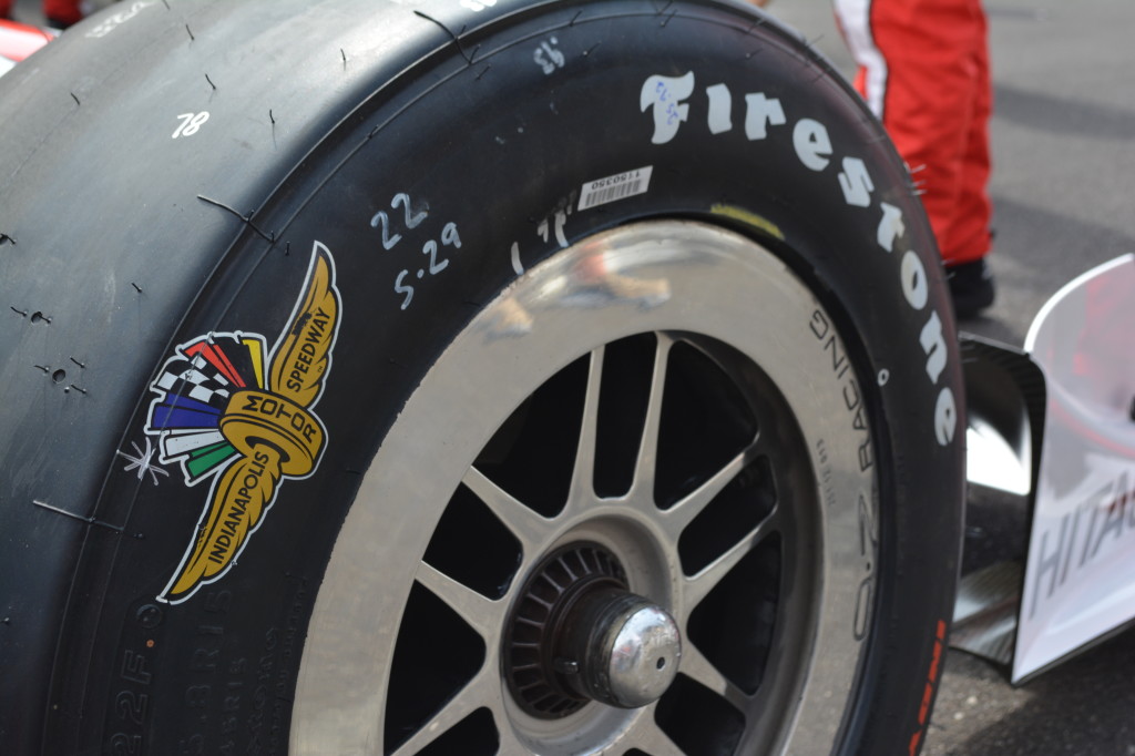 Each tire has the IMS logo on it.