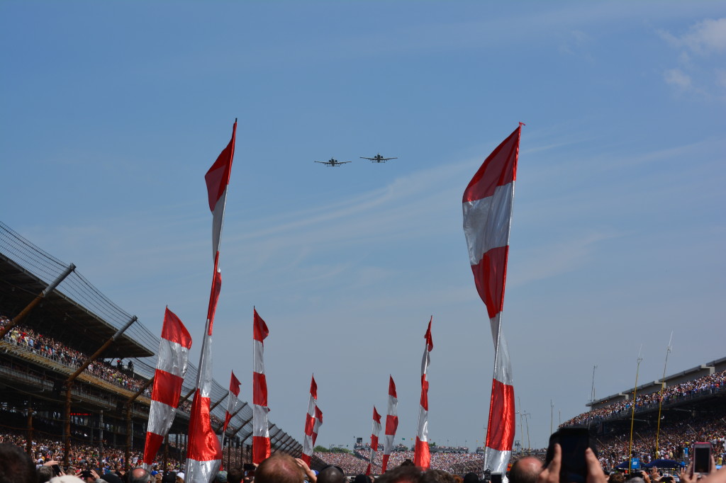 The pre-race flyover.