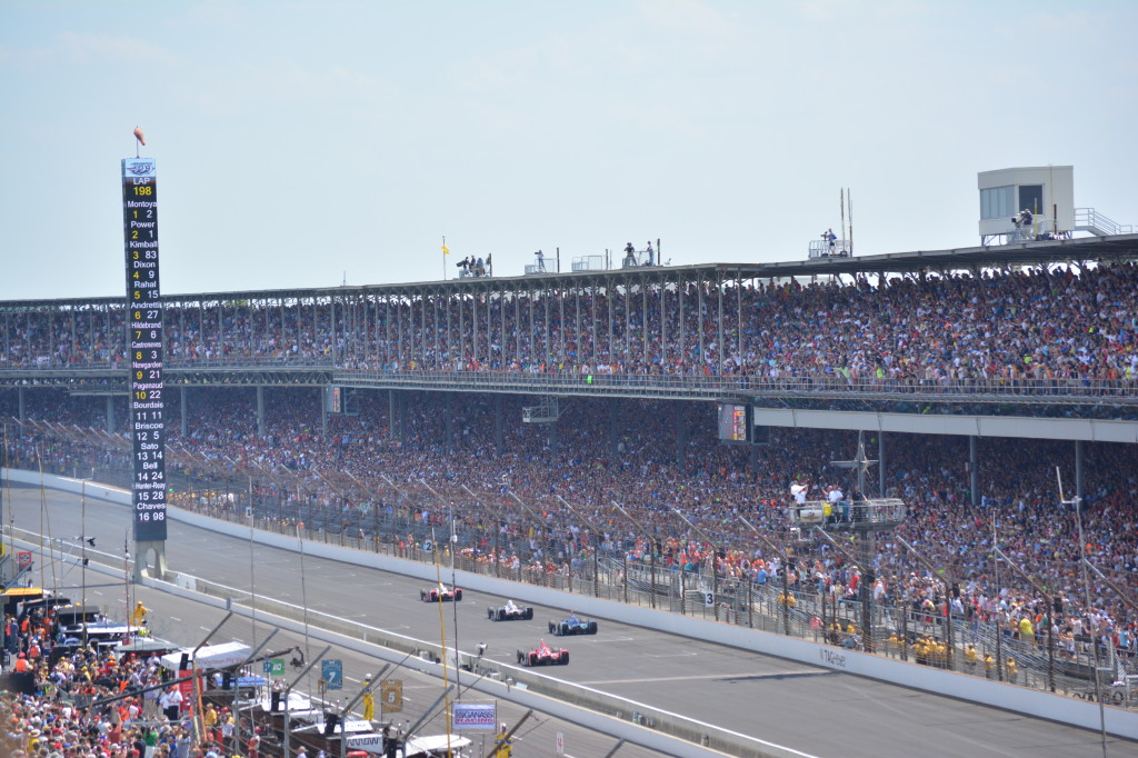 The front straightaway at the Indianapolis Motor Speedway.