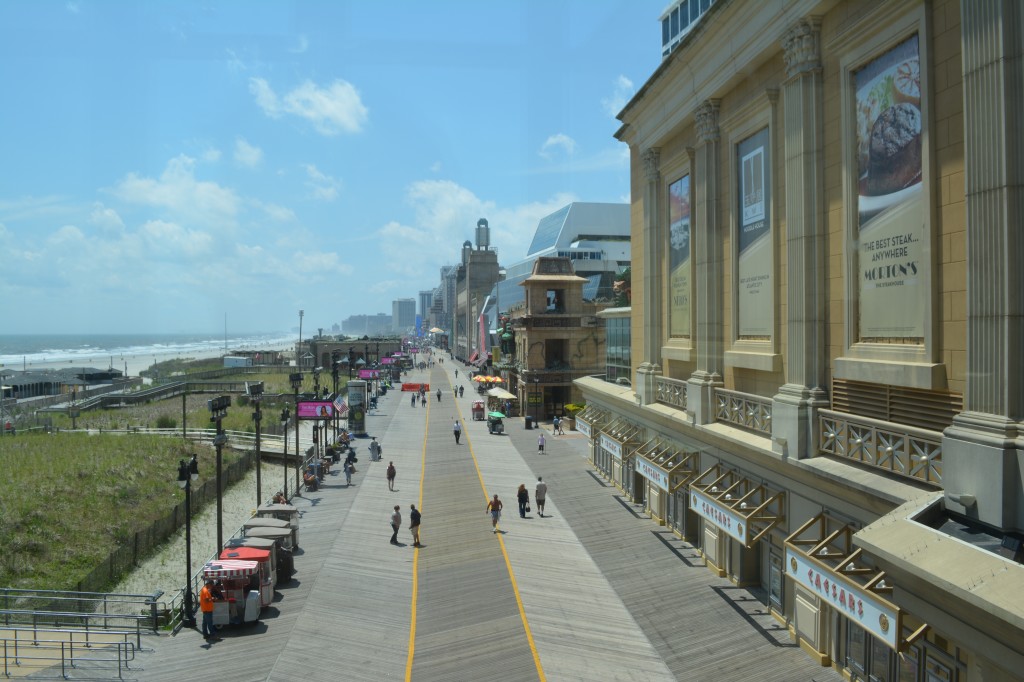 The famous boardwalk of Atlantic City, New Jersey. 