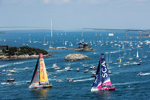 In 2015, the Volvo Ocean Race, an international sailing competition, made a stop in Newport, Rhode Island, an area with a rich tradition of hosting professional regattas. Photo courtesy of Rick Tomlinson/Volvo Ocean Race via Getty Images