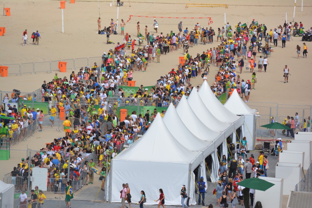 Security lines have been long for beach volleyball.