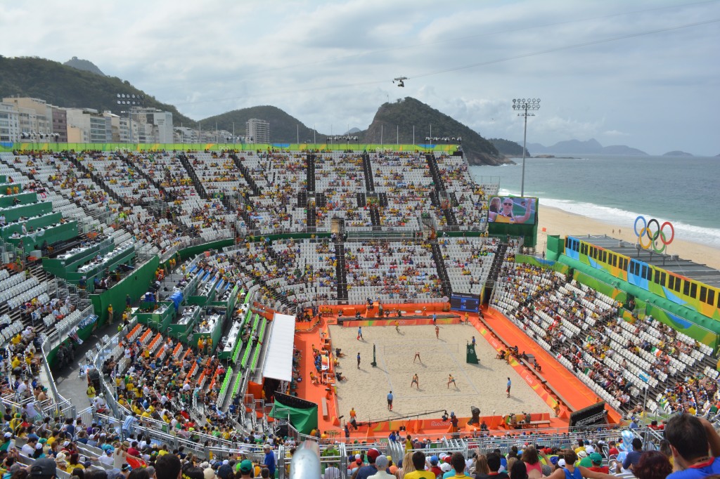 Views from the top of the beach volleyball venue.