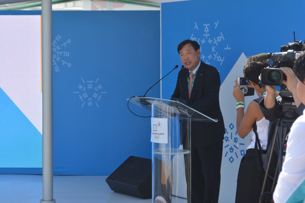 Pyeongchang 2018 President Hee-beom Lee makes opening remarks.