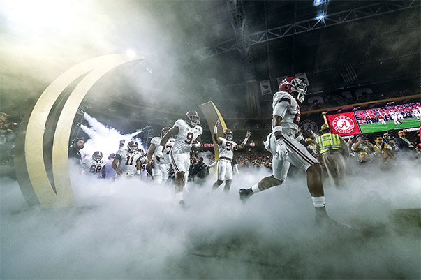 The only team to have played in the first two years of the College Football Playoff, the Alabama Crimson Tide beat Clemson last year for the title. Photo by Robin Alam/Icon Sportswire