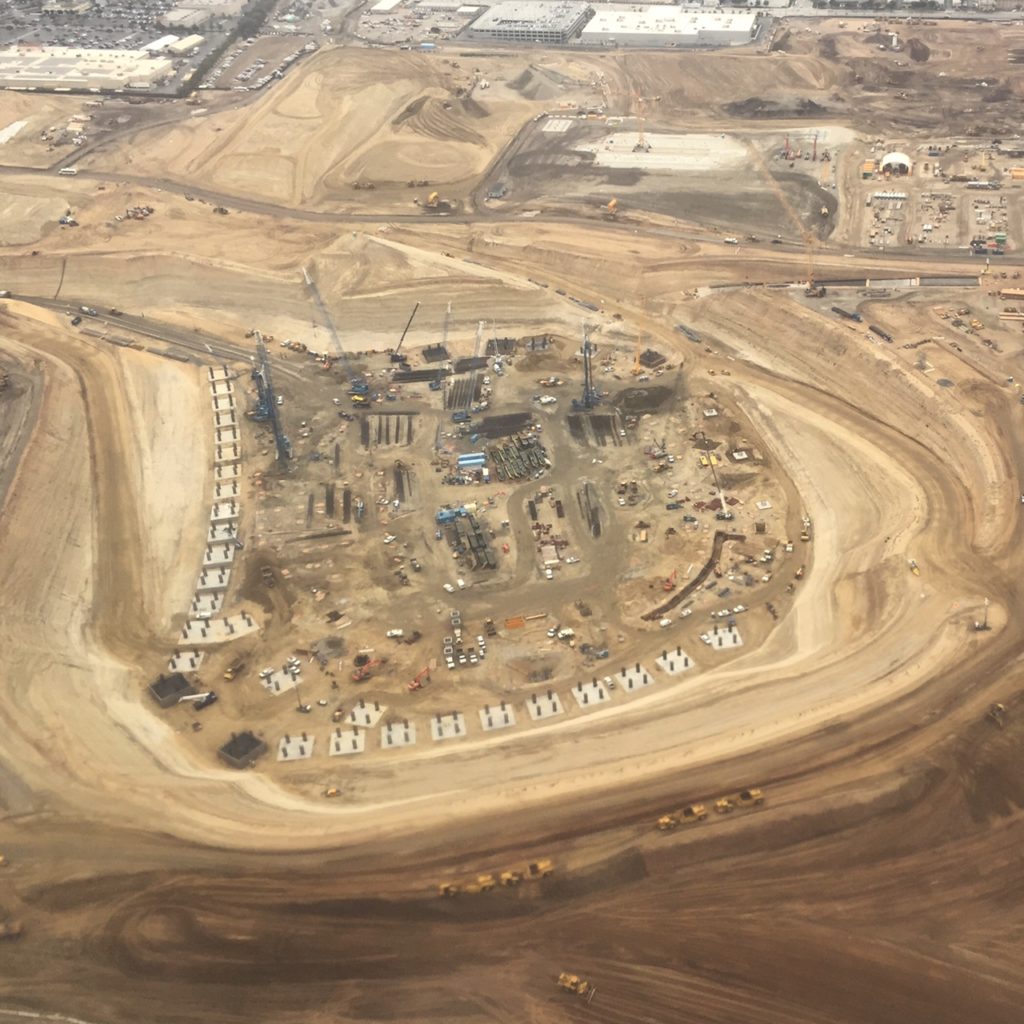 Los Angeles football stadium under construction.