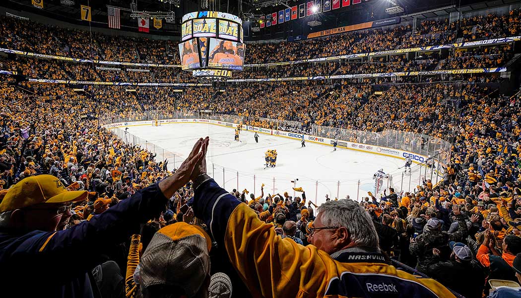 VIDEO: Fight breaks out during Preds home opener at Bridgestone Arena