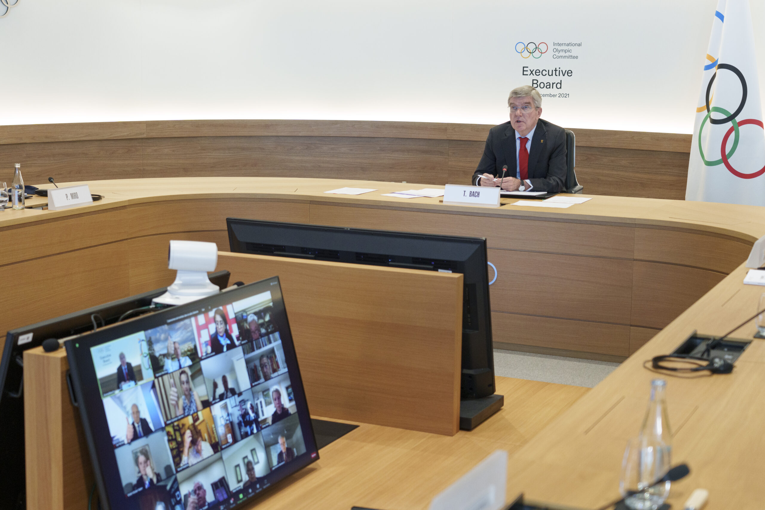 Lausanne | SwitzerlandIOC President, Thomas Bach chairs the Executive Board meeting held in Olympic House. Photograph by IOC/Greg Martin
