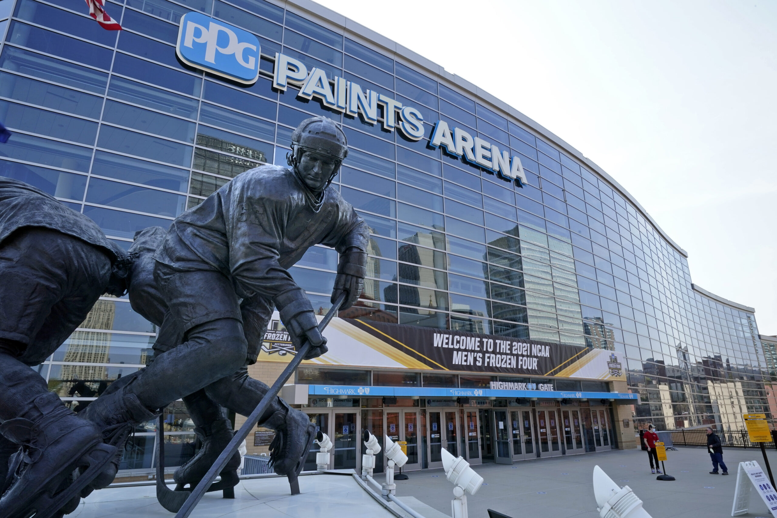 Fans wait outside PPG Paints Arena for Game 1 of the NHL hockey Stanley Cup  Finals between the …