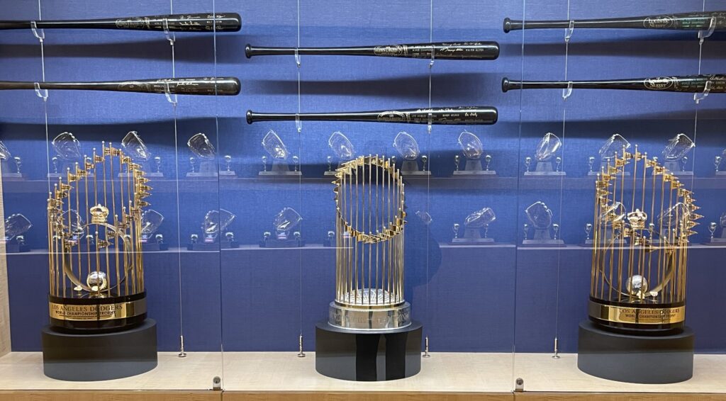 dodgers world series trophies