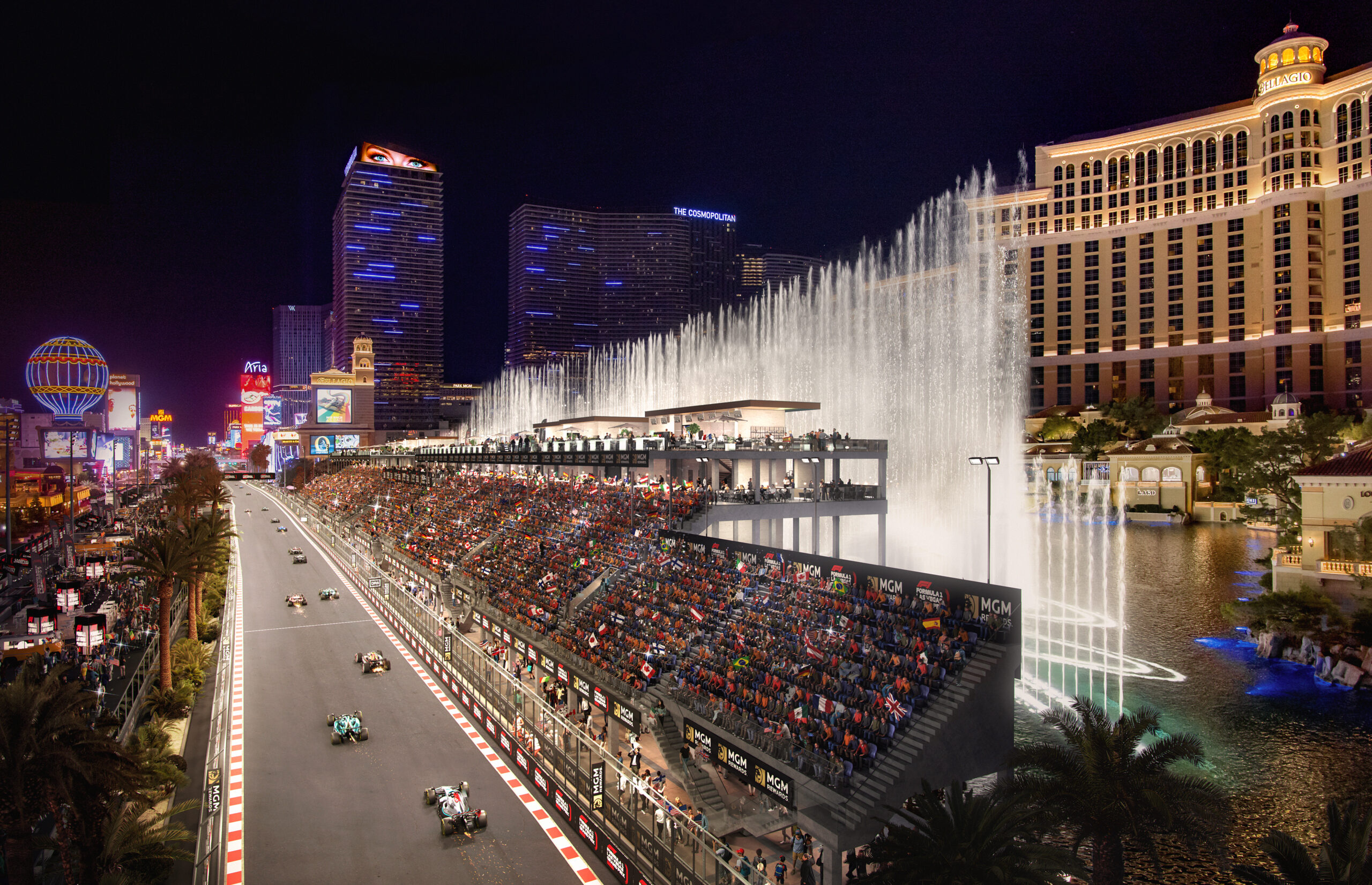 MGM to Construct Grandstands in Bellagio Lake for Formula 1 Race