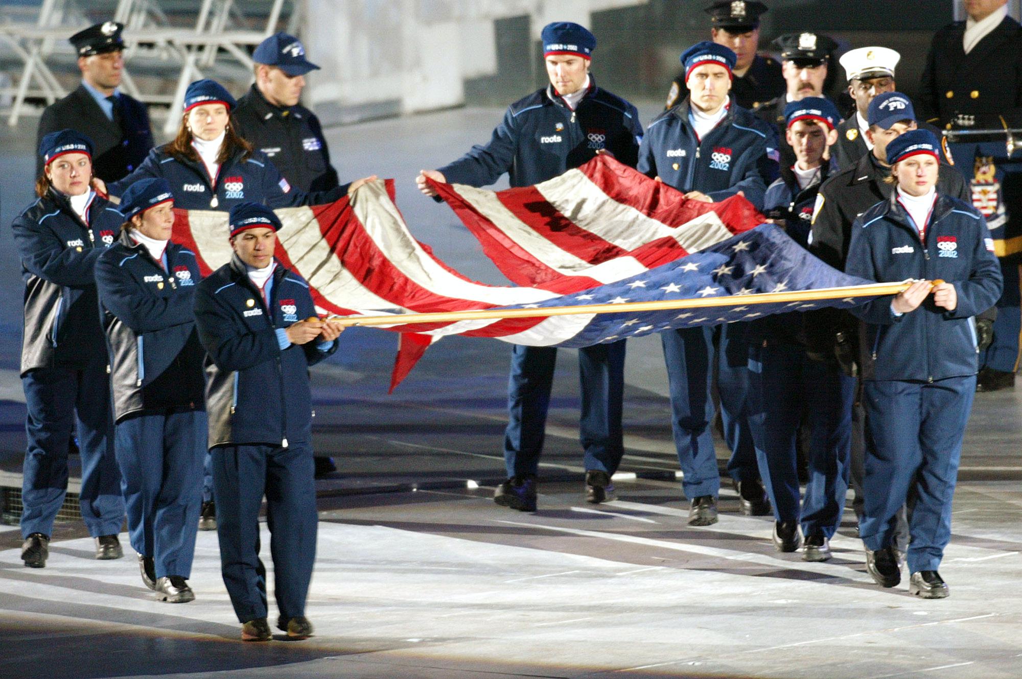 OLYMPICS OPENING WTC FLAG