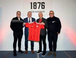 Kevin Ratcliffe who was capped 59 times by the Welsh National Football team, takes part in the announcement that Destination Sport Travel will continue to work with the Football Association of Wales.