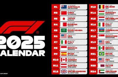 2025 Formula One Race Schedule Released
