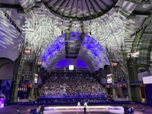 American Lee Keifer won her second Olympic women's foil gold medal in a row by beating teammate Lauren Scruggs at Grand Palais on Sunday night in the 2024 Games in Paris. Photo by Matt Traub/SportsTravel